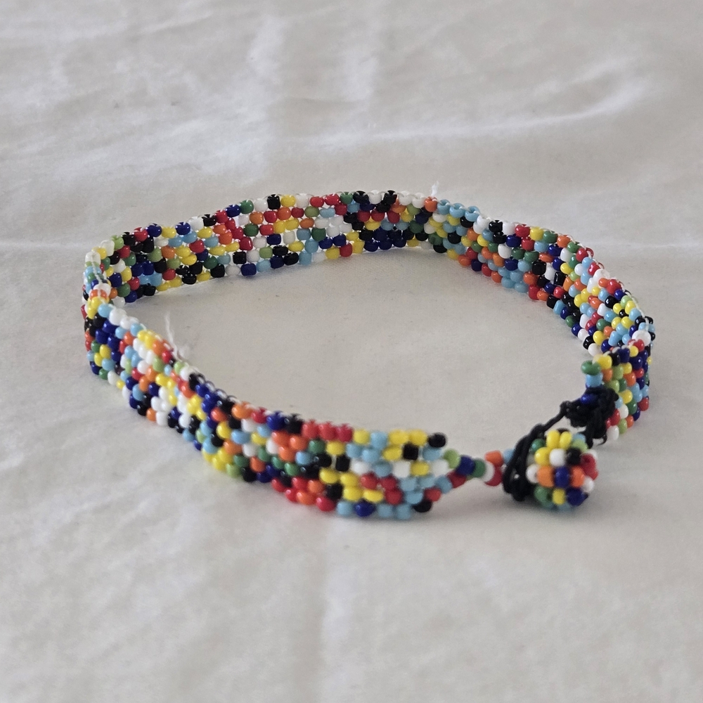 Handmade Multicolor Seed Bead Anklet